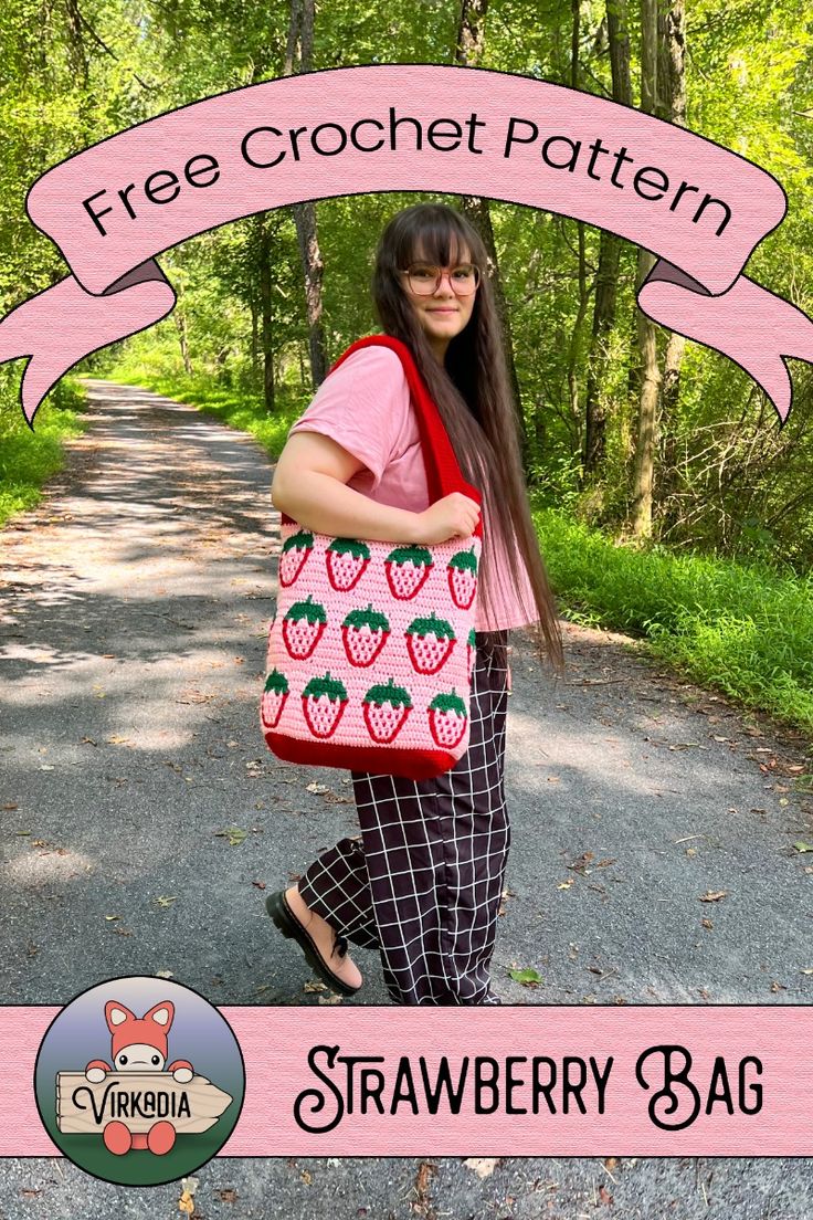 🍓 Free crochet pattern | Mosaic Crochet Strawberry Bag 🍓   A