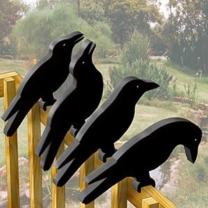 Wood crow fence sitters