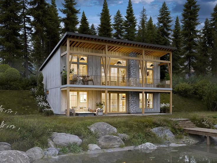 Cabin, Country, Farmhouse Style House Plan 100102 with 2760 