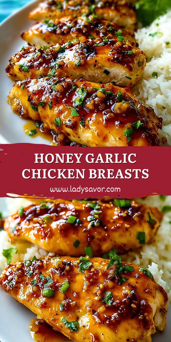 Golden, juicy Honey Garlic Chicken Breasts are the perfect c