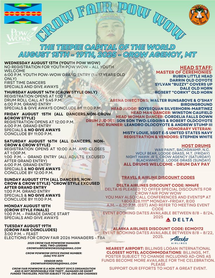 Aug 13-19, 2025

Wednesday - Youth Pow Wow
No Registration f