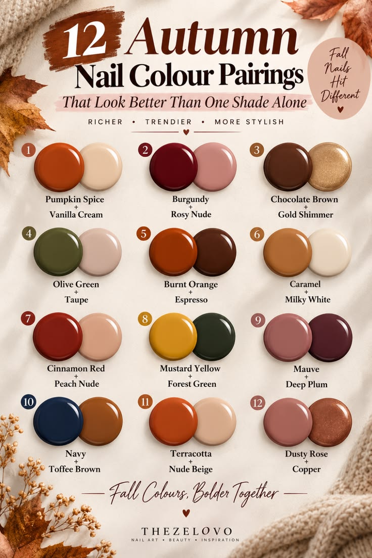 Fall nail color pairings can instantly make your autumn mani