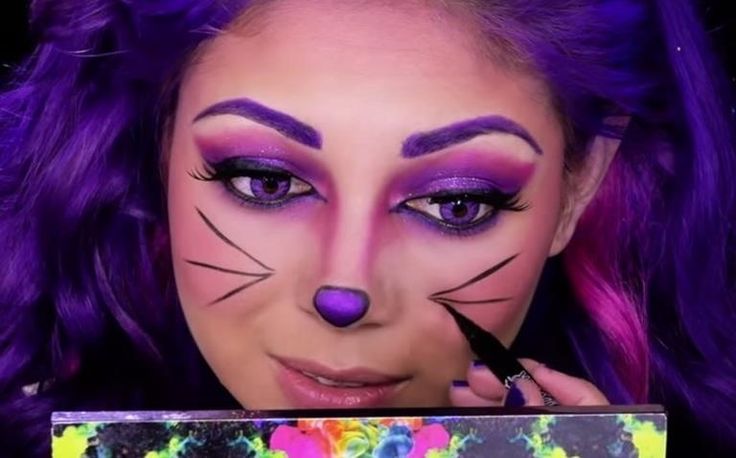 How to Perfect the Cheshire Cat's Purple Makeup Look for Hal