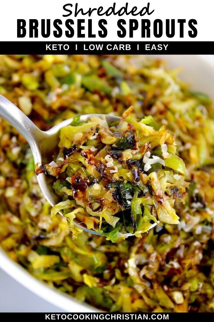 Sautéed Shredded Brussels Sprouts with grated parmesan and t