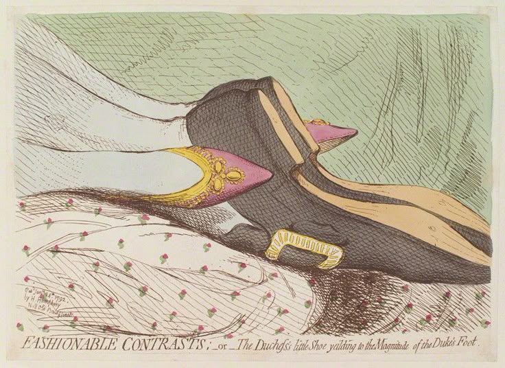 'Fashionable contrasts; - or - the Duchess's little shoe yei