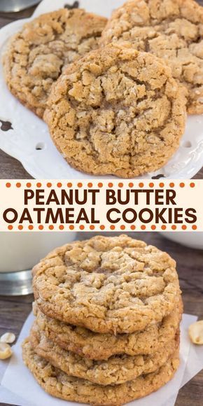 These peanut butter oatmeal cookies are soft, chewy and fill