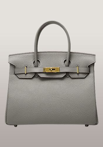 The Essential Jane Bag Leather Grey Gold Hardware