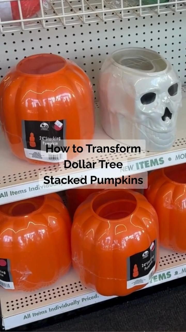 Transform cheap Dollar Tree stacked pumpkins into stunning, 