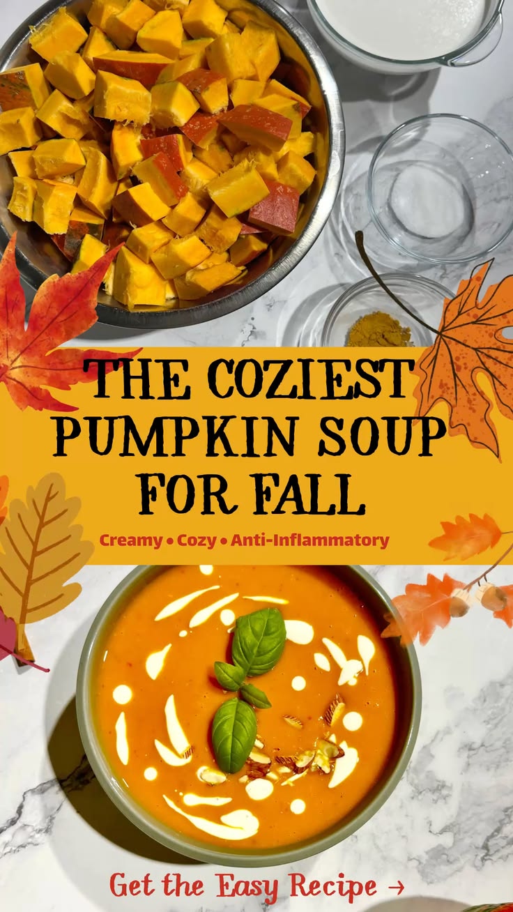 This creamy pumpkin soup is the ultimate cozy fall recipe! M