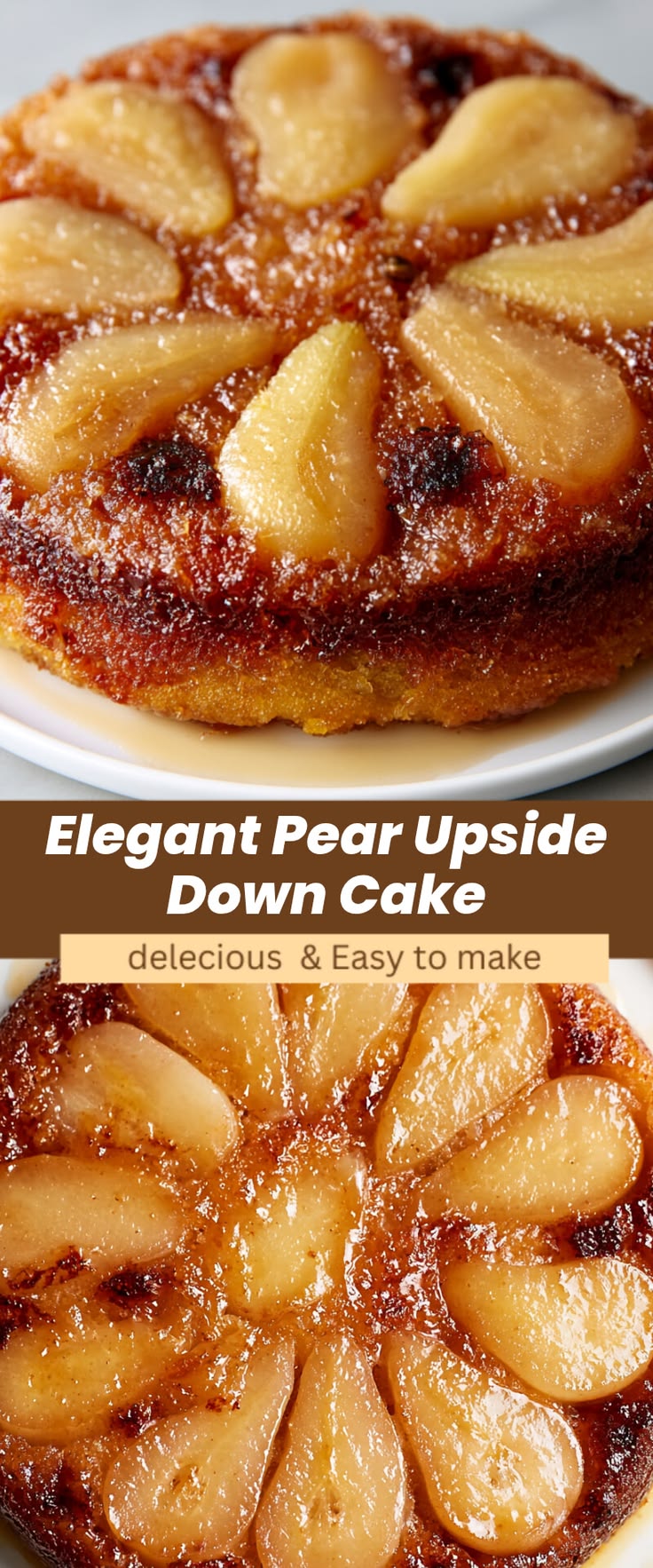 Serve an elegant dessert featuring translucent pear slices a