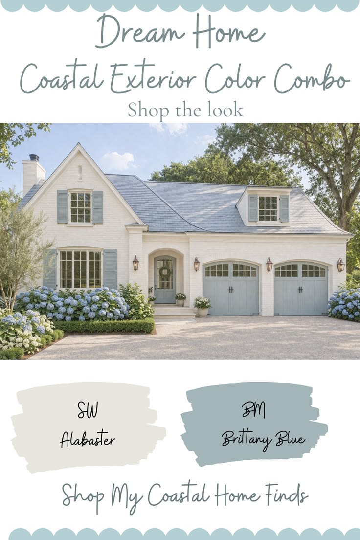 Love this light & airy coastal exterior 🤍 SW Alabaster paire