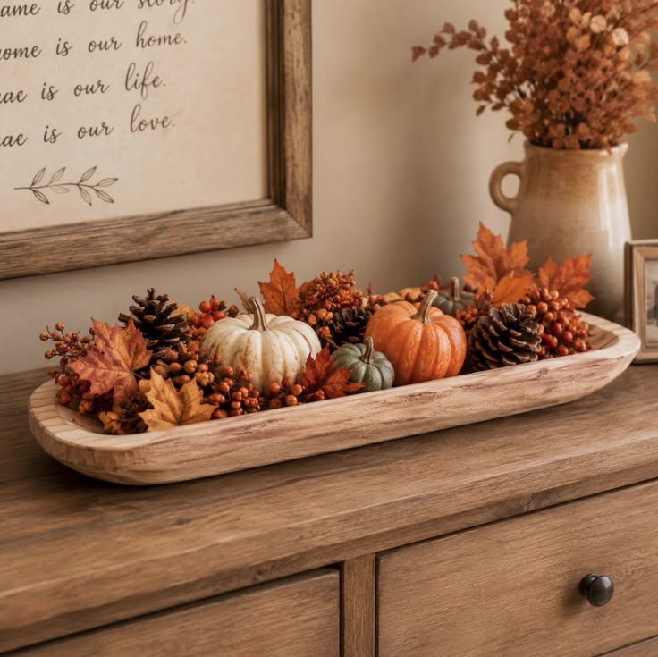Handcrafted Wooden Dough Bowl, Rustic Farmhouse Table Decor,