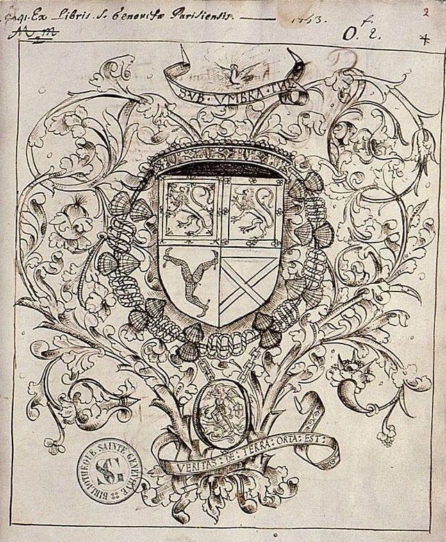 Armoiries à la plume de Jean Stuart, duc d'Albany et régent 
