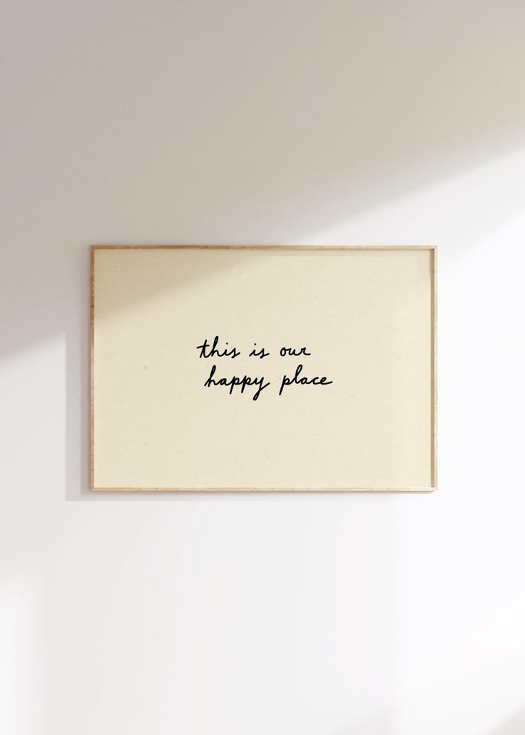 This is Our Happy Place Print, Hand-drawn Wall Art, Minimali