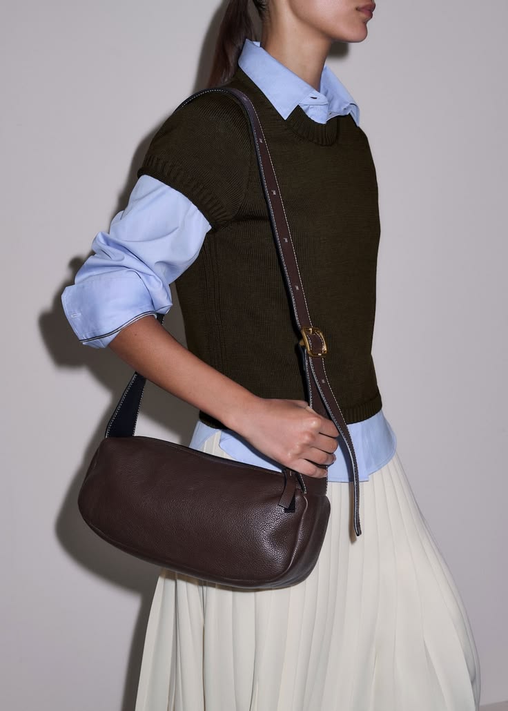 Women's Brown Soft Slouch Sling Bag | ME+EM