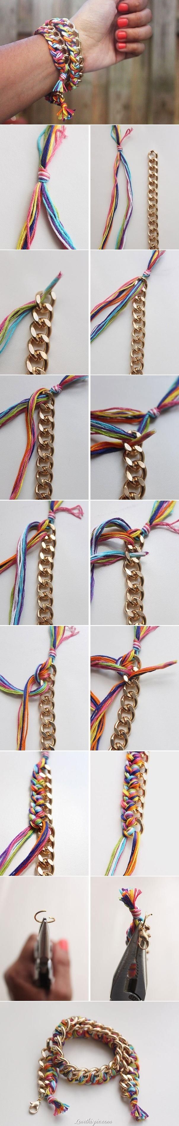 DIY Colorful Summer Bracelet flowers bracelet diy crafts hom
