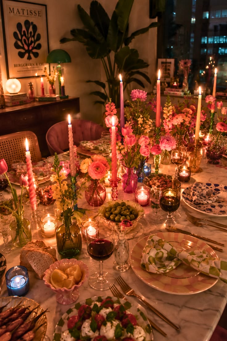 Fresh flowers, colorful drinks, and simple little details ca