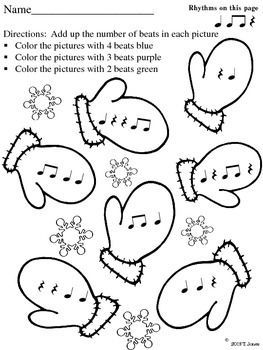 4 Pages of fun printables for your YOUNGER music students to