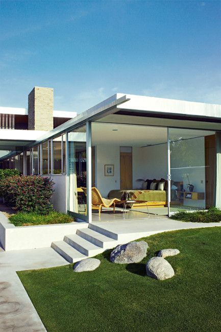 The master bedroom flows onto the gardens and terraces, whil