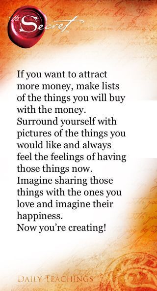 Discover the secret to money from the book The Secret by Rho