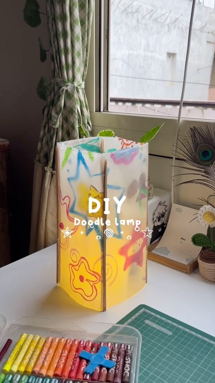 ✮ ⋆ ˚｡Doodle lamp𖦹 ⋆｡°✩ made from scratch ⚒️

( paper lamp |