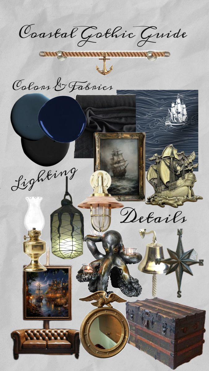 Inspiration for getting a dark coastal and nautical feeling 