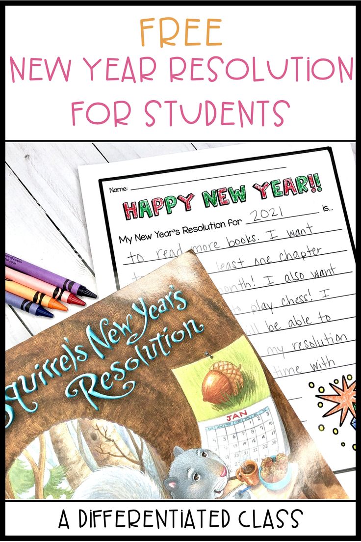 This free New Year Resolution for Students activity is a per