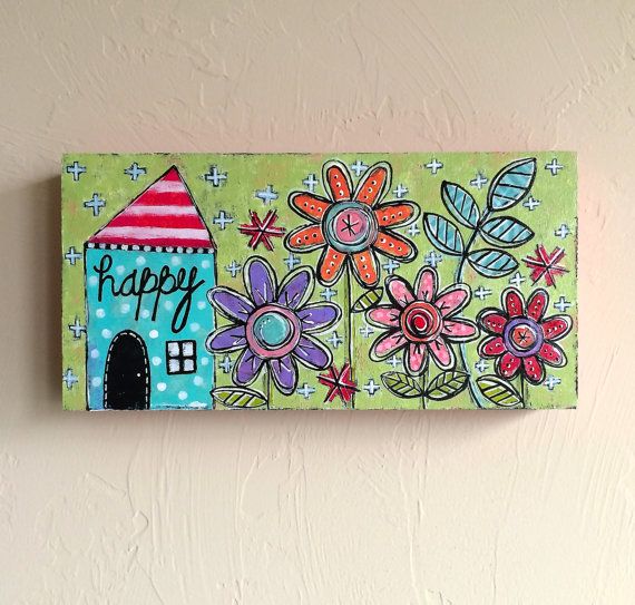 Original painting by Dishy Art by Gina McKinnis. Fun Folk Ar