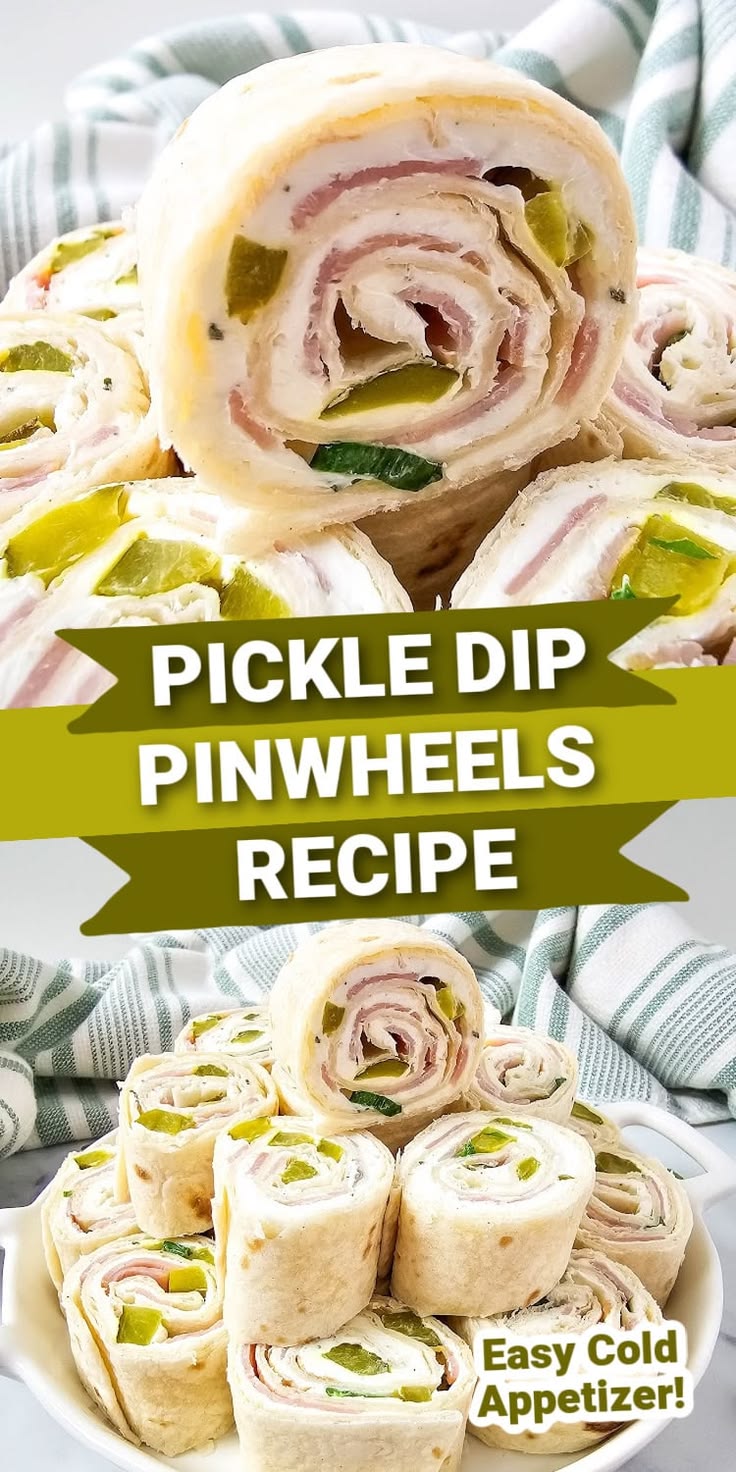 Tangy & Creamy Pickle Dip Pinwheels