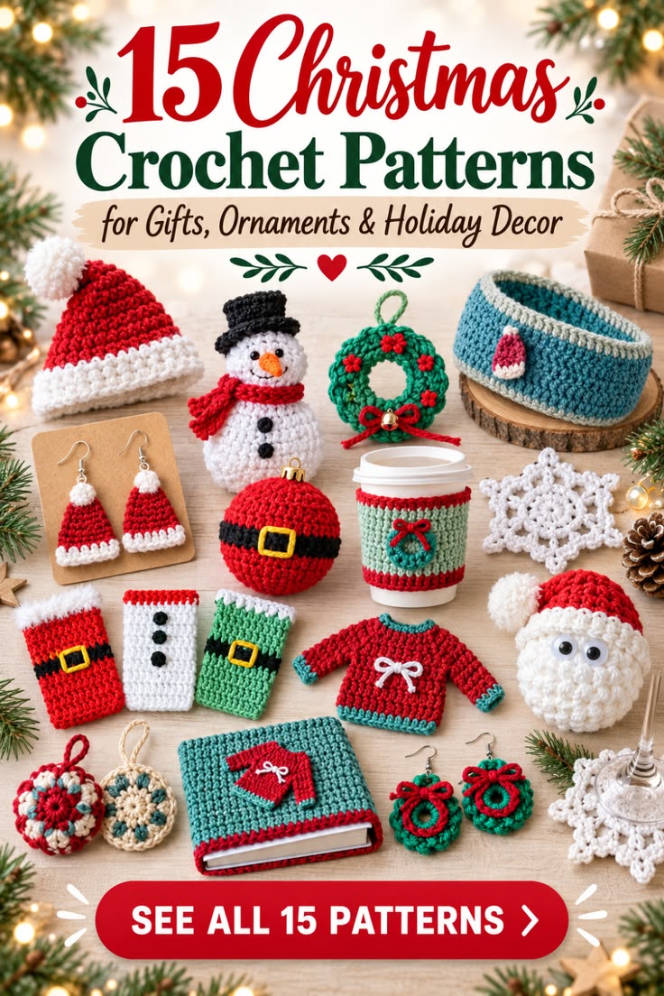 Discover 15 Christmas crochet patterns packed with festive i