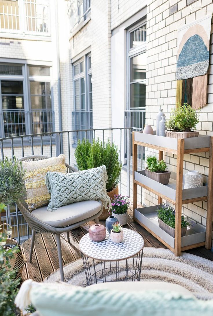 Balcony ideas - small-space balcony makeover featuring boho 
