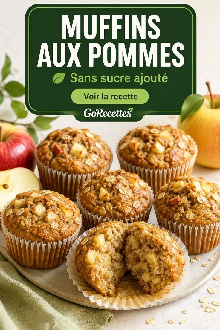 Des muffins moelleux aux pommes, à la compote et à l’avoine,