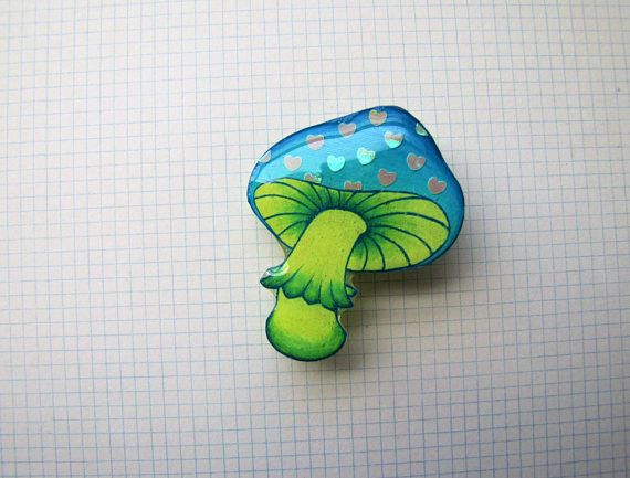 Handmade Mushroom Badge