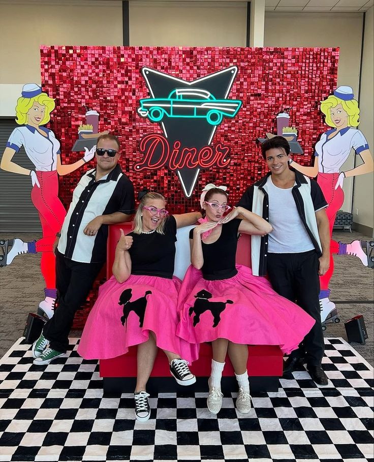 Nothing says 50s sock hop like a checkered floor, poodle ski