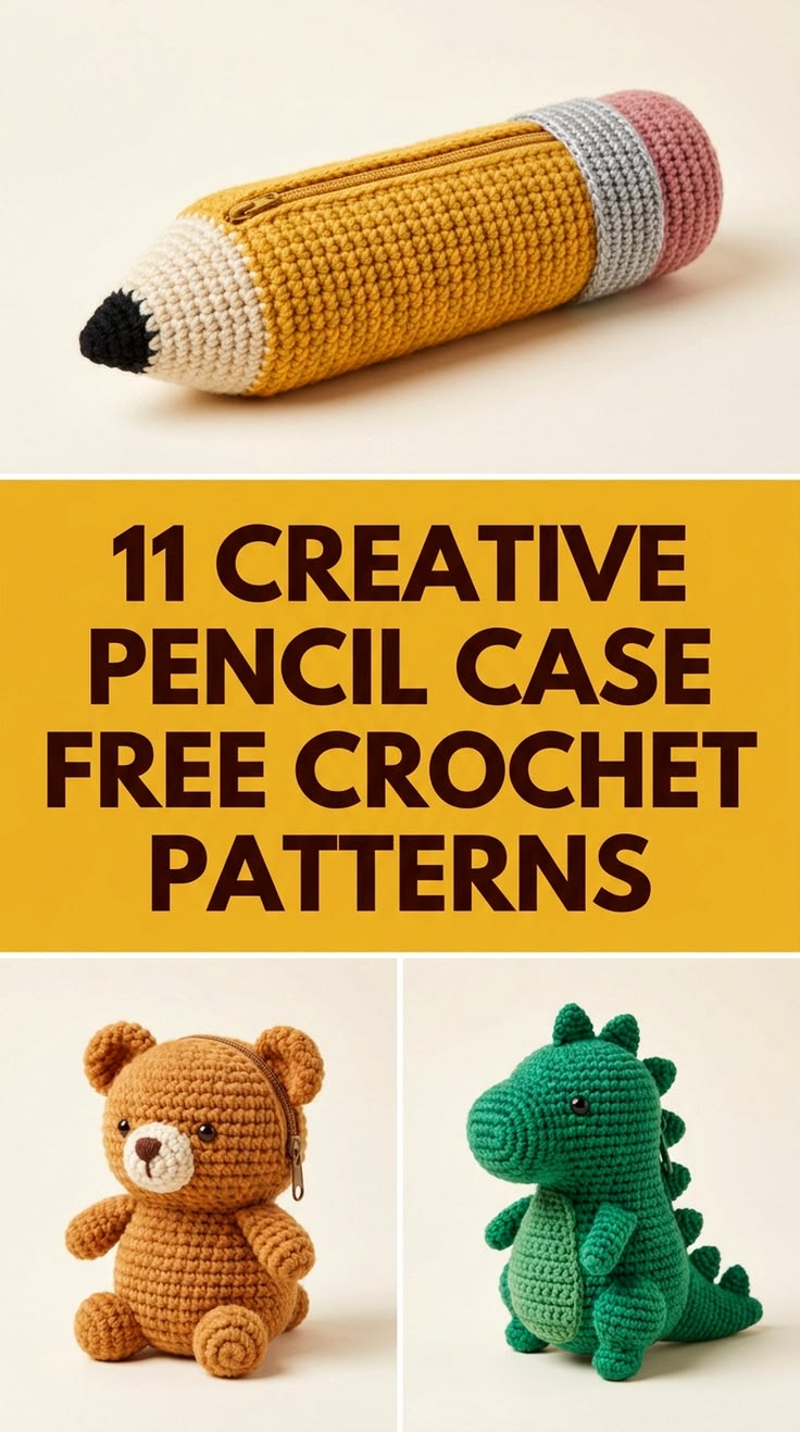 Craft your own crochet pencil case with these creative patte
