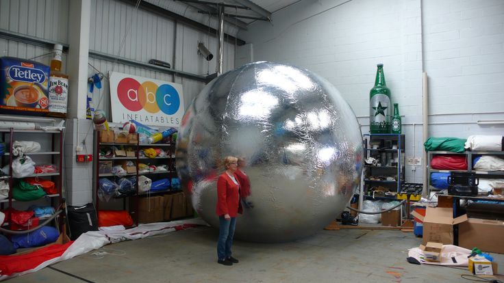 An impressive giant inflatable Mirror Ball as modelled by ou