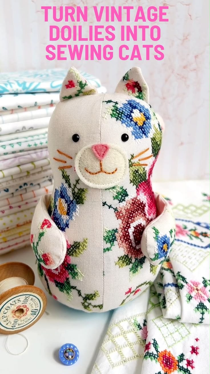Give old embroidered doilies and vintage linens a second lif