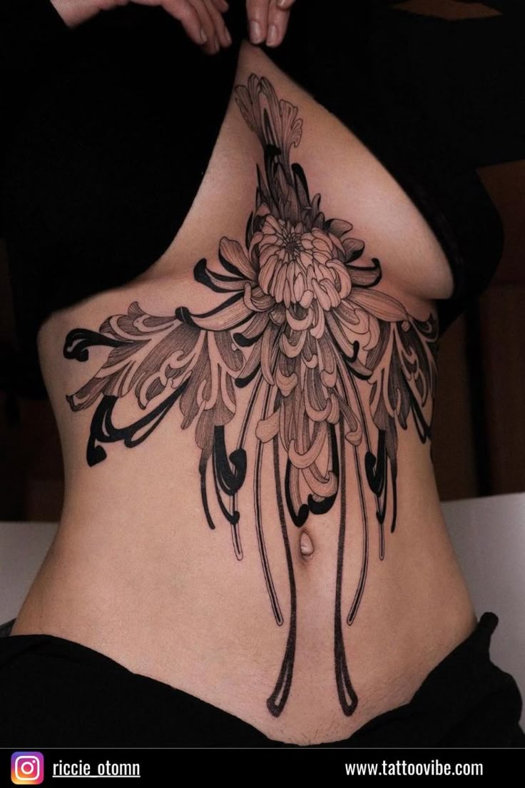 This is a good example of a botanical blackwork tattoo. As y