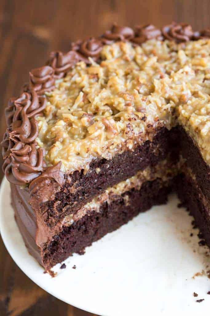 The BEST homemade German Chocolate Cake with layers of cocon