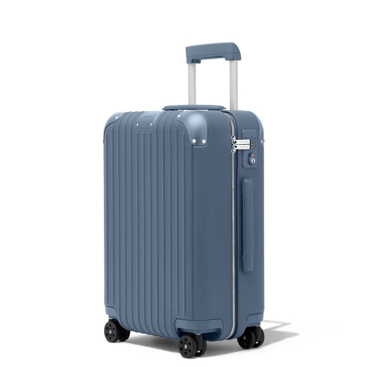 Distinct Cabin Leather Carry-On Suitcase | Powder Blue | RIM