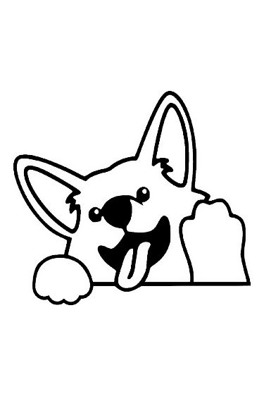 This welsh corgi line art drawing exudes charm through its p