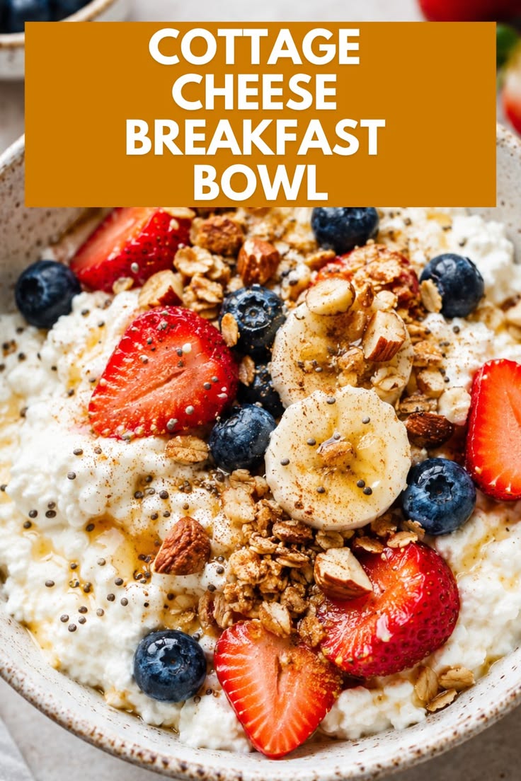 This cottage cheese breakfast bowl is creamy, fresh, protein