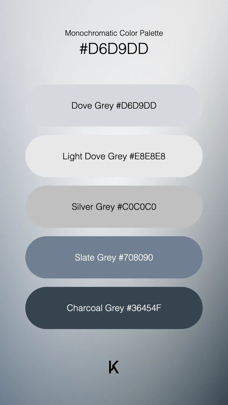 Monochromatic Color Palette Dove Grey #D6D9DD · Light Dove G