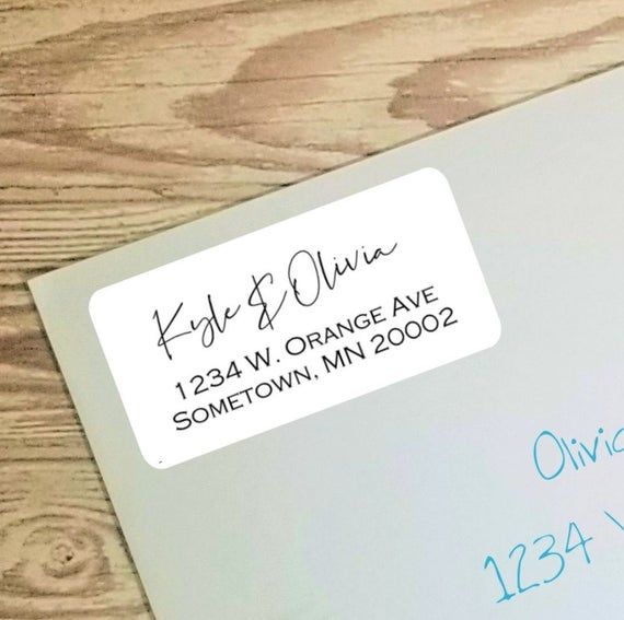 Personalized handwritten look return address labels are perf
