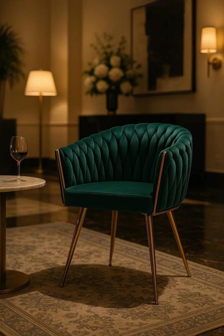 Chaise Widny Golden Velours - Style chic pour votre salle à 