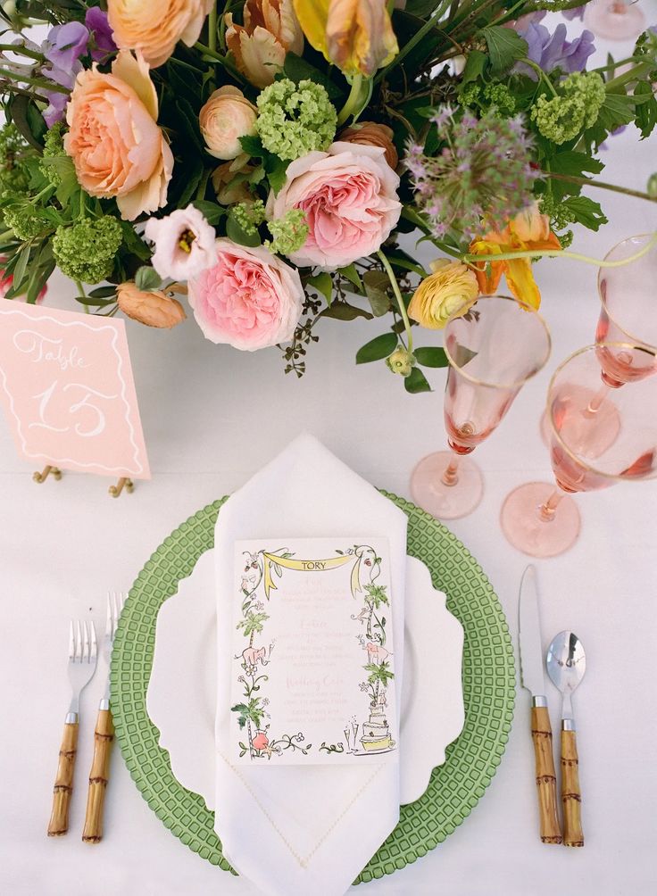 Shades of Pink and Green Defined This Wedding Under the Bany