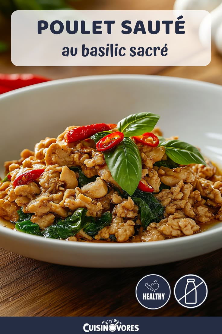 🍃 Découvrez notre poulet sauté au basilic sacré thaïlandais 