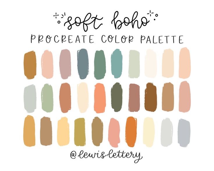 Soft Boho - PROCREATE color palette Take the stress out of c