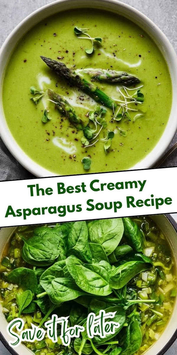 This Creamy Asparagus Soup is rich, velvety, and packed with