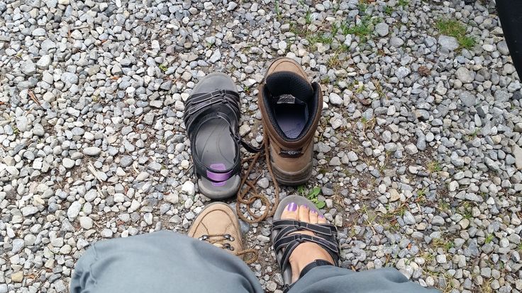 Changing footwear to have my first hike in the Rockies!